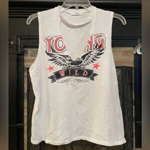 Tres Bien Black and White Graphic Sleeveless Top